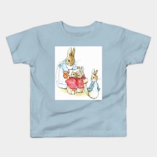 Mrs. Rabbit Warns About The Garden - Beatrix Potter Kids T-Shirt